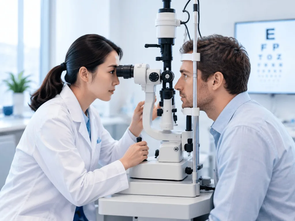 International patients reviewing eye-care directions and hospital resources in China